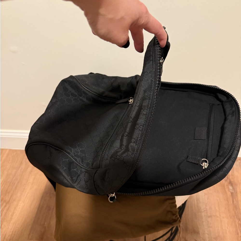 Gucci Black Patterned Backpack - image 4